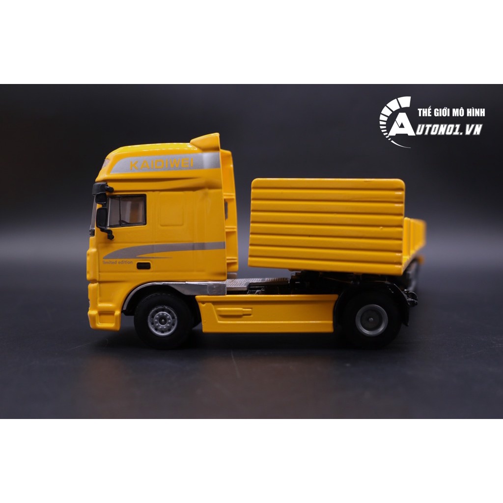 MÔ HÌNH XE ĐẦU KÉO CONTAINER VÀNG 1:50 KAIDIWEI 1473