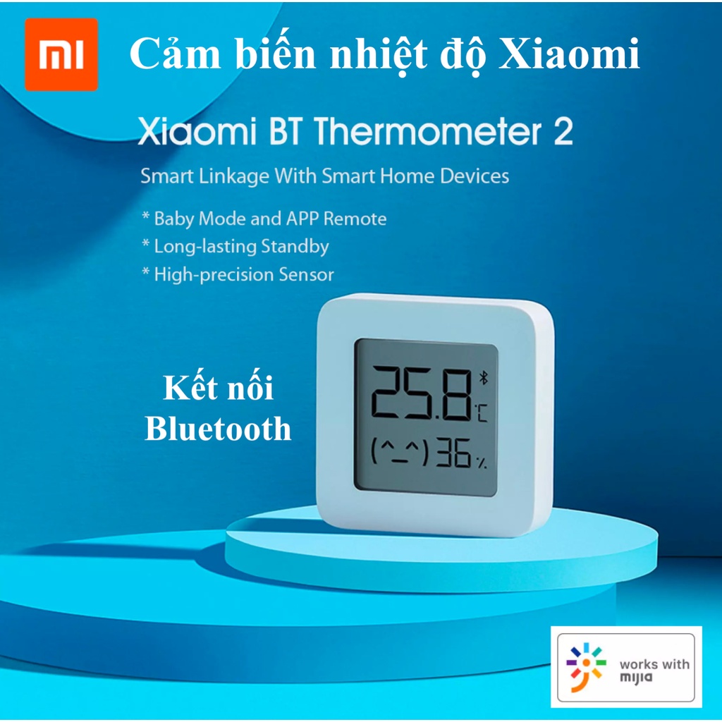 Cảm biến nhiệt độ, độ ẩm Xiaomi, kết nối Bluetooth, dùng App Mihome