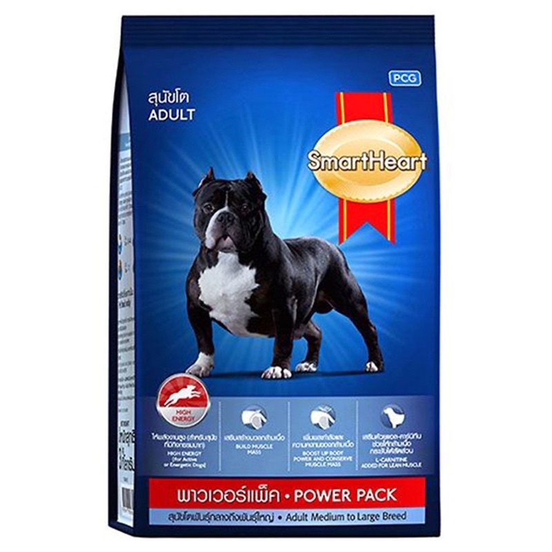Thức ăn hạt Tăng Cơ SmartHeart Power Pack 1kg cho Cún yêu