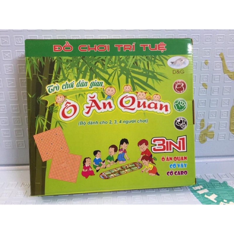 Bộ Đồ Chơi Trí Tuệ 3N1 Ô ăn quan, cờ vây, cờ caro cho bé