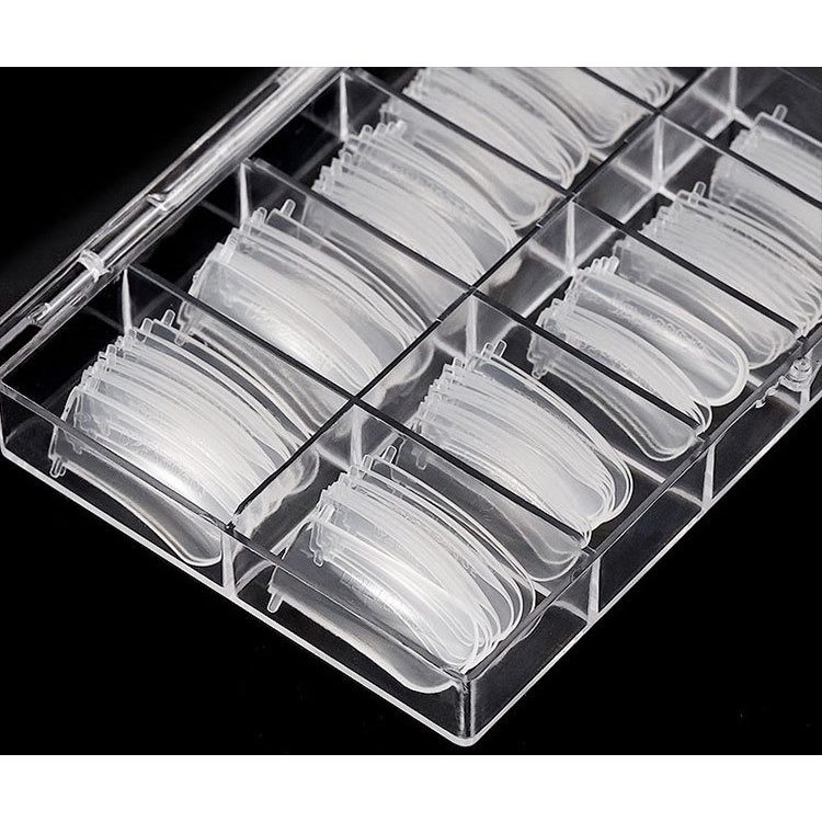 Set 100 Tấm Móng Tay Giả Bằng Nhựa Trong Suốt Tiện Dụng