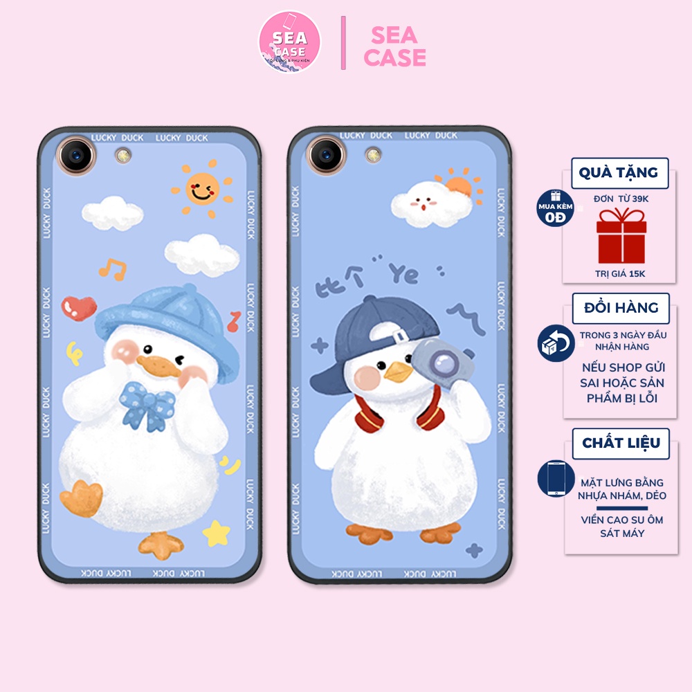 Ốp lưng Oppo A71/ A83/ A59/ F1s/ F3/ F3 Plus chú vịt đáng yêu, lucky duck, ốp cặp đôi dễ thương