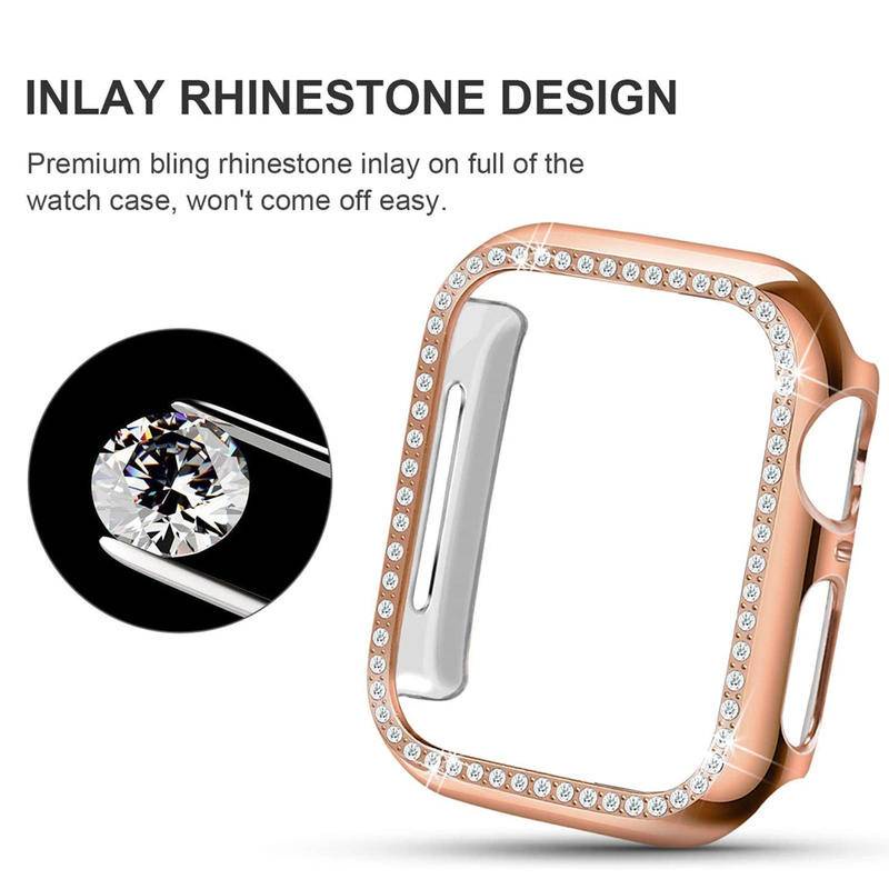 Ốp Bảo Vệ Đồng Hồ Đính Kim Cương Lấp Lánh Dành Cho apple watch 7 6 5 4 se 3 2 1 45mm 41mm 42mm 44mm 40mm 38mm