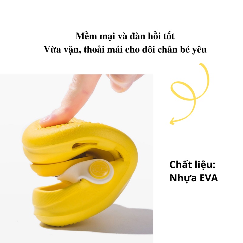 Dép sục cho bé trai bé gái sticker gấu Bunny Store, cross dành cho bé từ 1 đến 5 tuổi đế mềm eva chống trơn trượt BN18