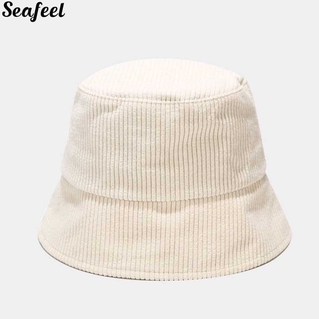 Mũ bucket vải nhung kẻ thoáng khí phong cách Hàn Quốc cho nữ