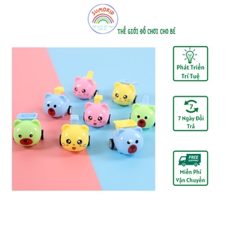 Đồ chơi xe ô tô mini công trình dễ thương hình thú vặn cót cho bé