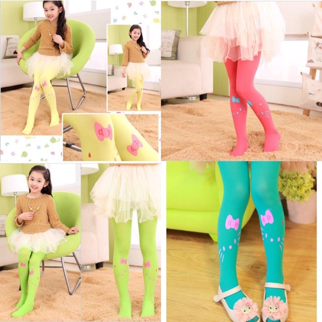 Quần Tất Cotton Mỏng Co Giãn Dành Cho Bé Gái