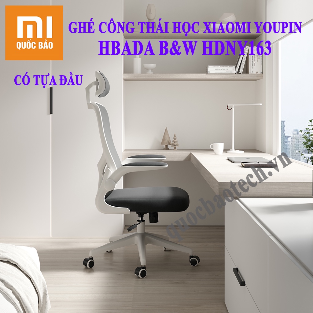Ghế Công Thái Học Xiaomi HBADA B&W HDNY163 - Ghế xoay văn phòng hỗ trợ định hình cột sống