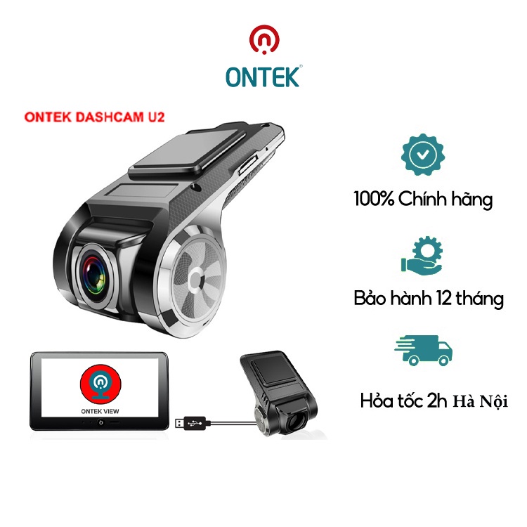 Máy quay hành trình, camera hành trình ONTEK U2 full hd 1080 siêu nét app ONTEK VIEW