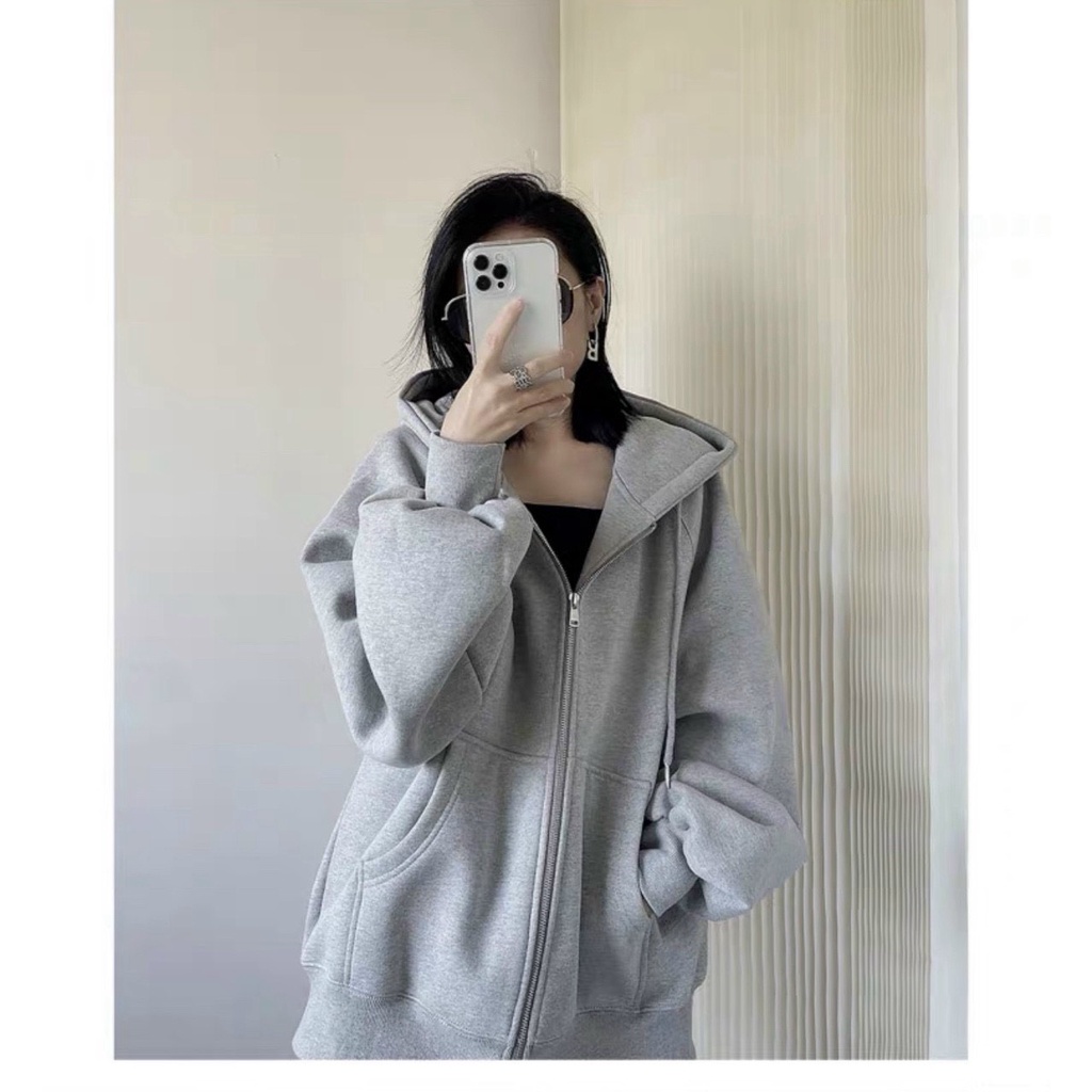 Áo khoác nỉ nữ thiết kế tinh tế giản đơn mũ to hàng hot from rộng siêu phẩm của năm