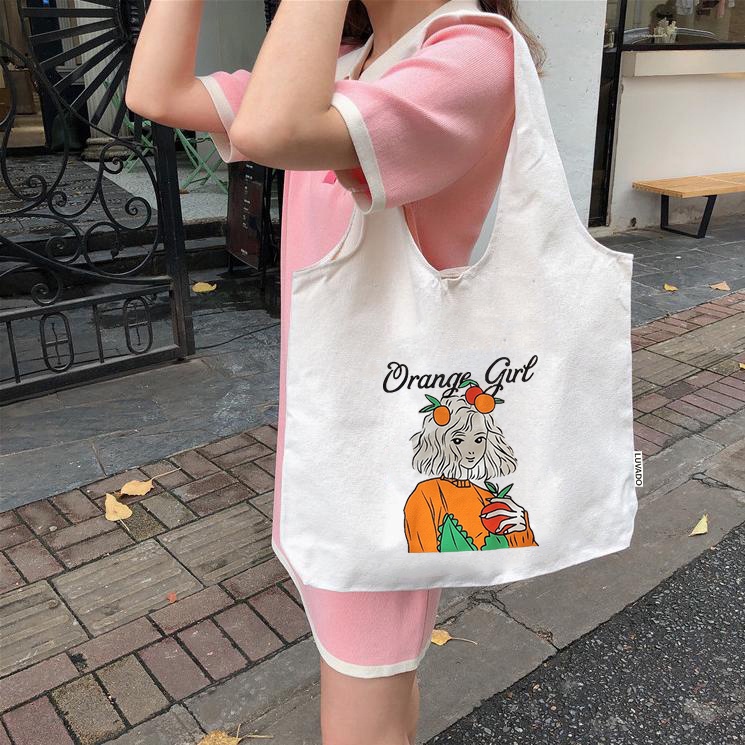 Túi canvas đeo chéo liền thân hoạ tiết ngộ nghĩnh Superbag668 282