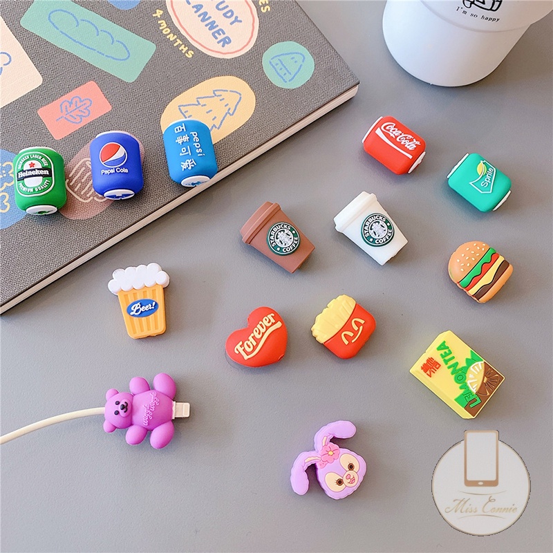 Phụ kiện bảo vệ đầu dây cáp hình dáng tùy chọn dễ thương