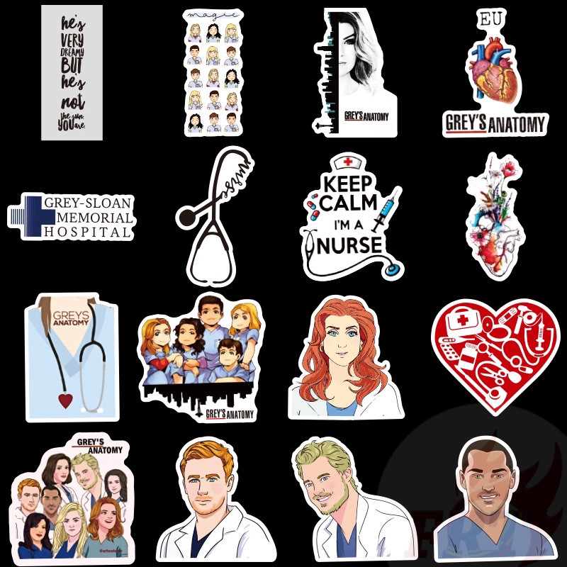 ❉ Grey's Anatomy - Series 02 Stickers ❉ 50Pcs/Set ABC TV Show Mixed Luggage Laptop Skateboard Doodle Stickers
