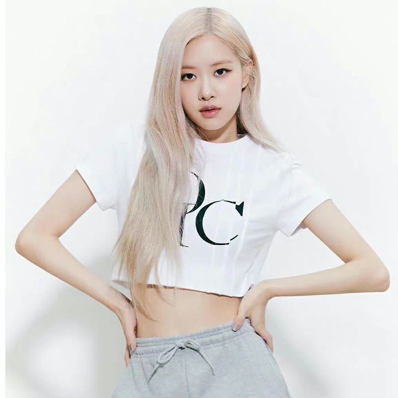 Áo croptop trắng OiOi và quần jogger rách gối giống Rosé BLACKPINK, Taeyeon SNSD