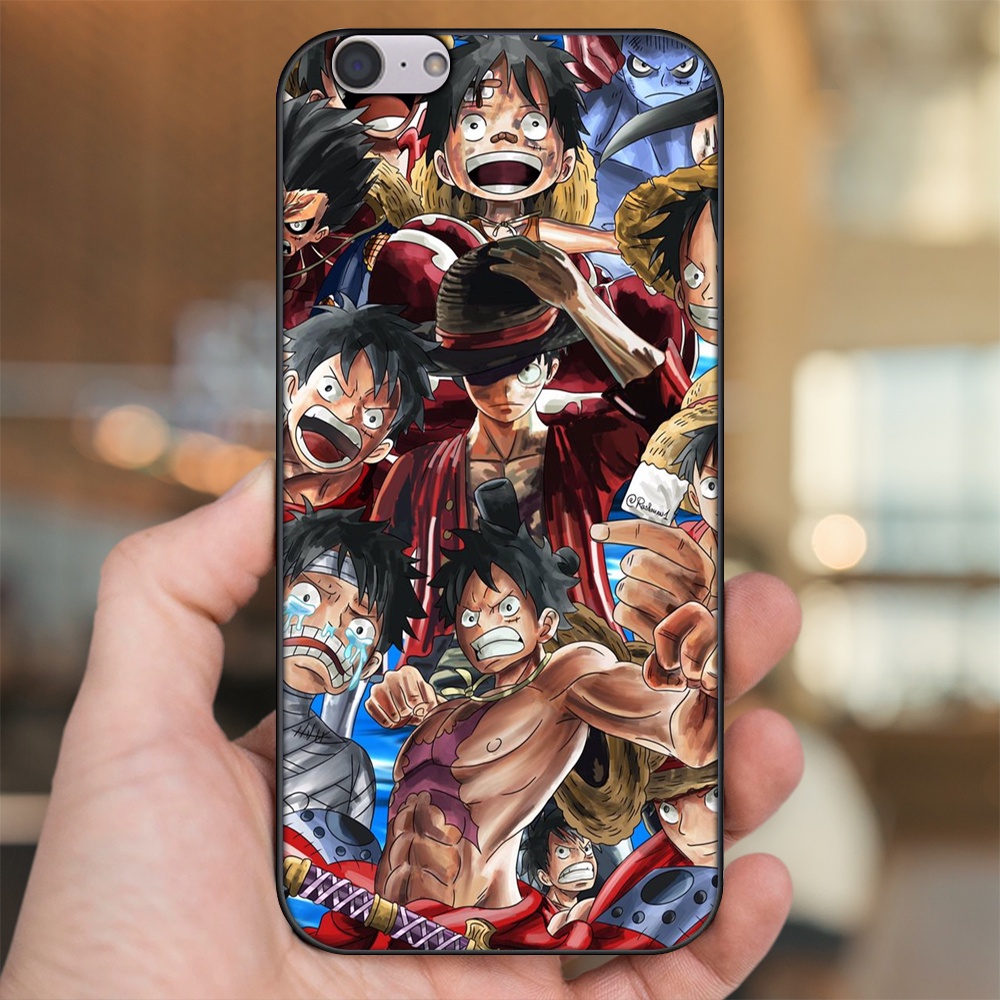 Ốp lưng Oppo A39, F3 Lite viền đen in hình Luffy One Piece