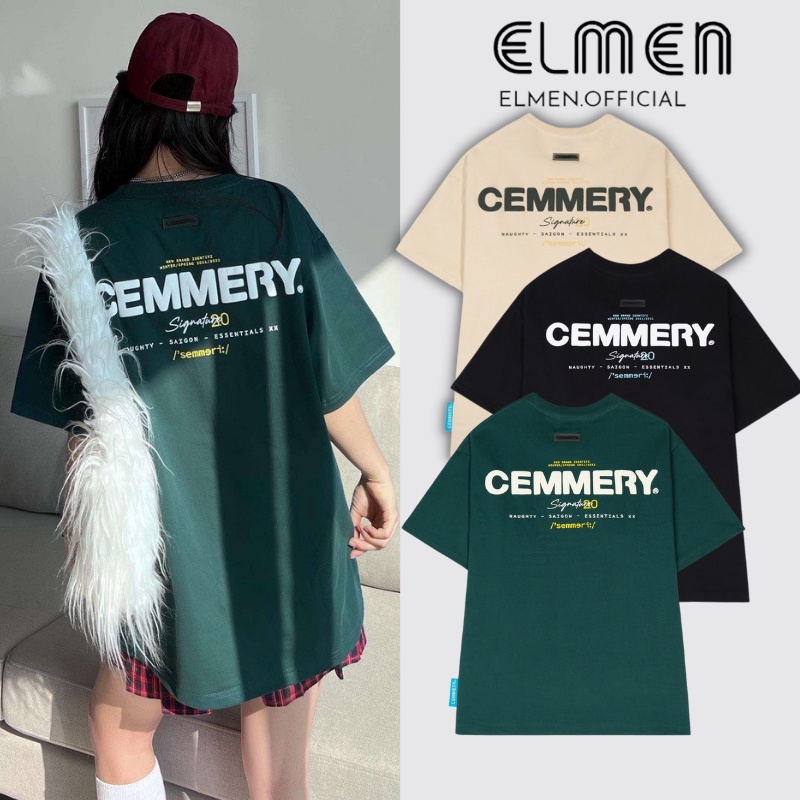 Áo thun LocalBrand Cemmery " SIGNATURE TEE 2.0 " Ao phông tay lỡ tshirt UNISEX nam nữ Cotton oversize form rộng - ELMEN