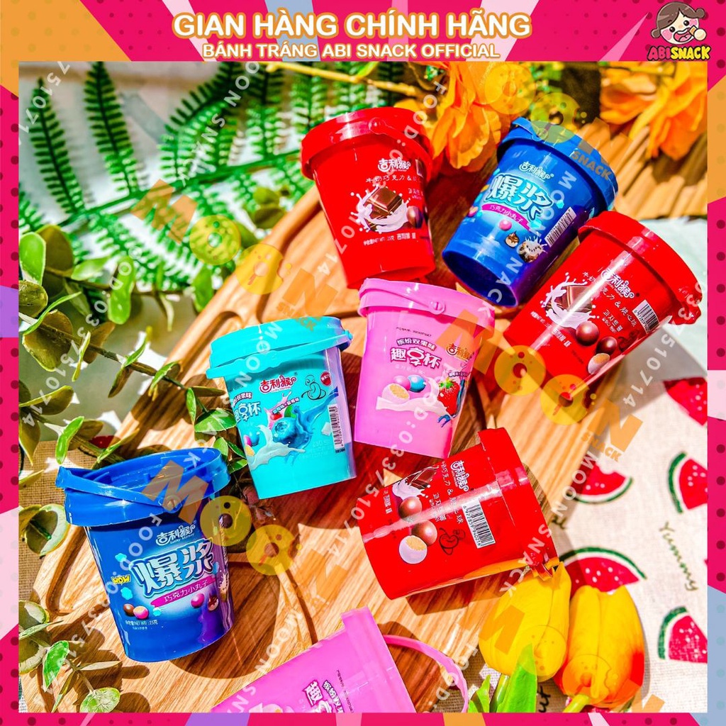 HOT xô kẹo sô cô la viên mix bánh oreo kèm muỗng múc mini dễ thương Hongkong xô 25gram