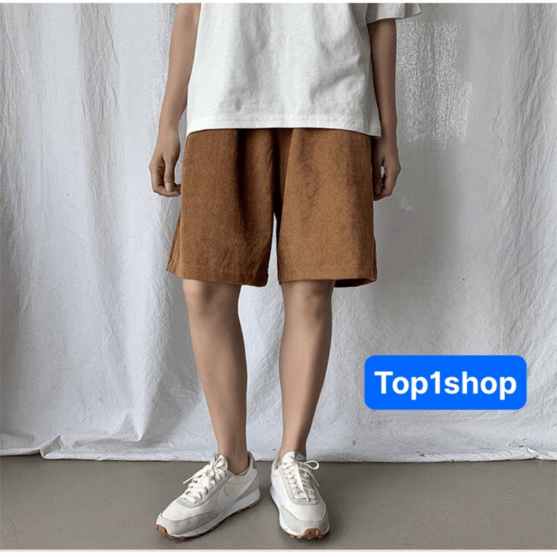 Quần short đùi nam nữ Nhung Tăm Trơn nhiều màu