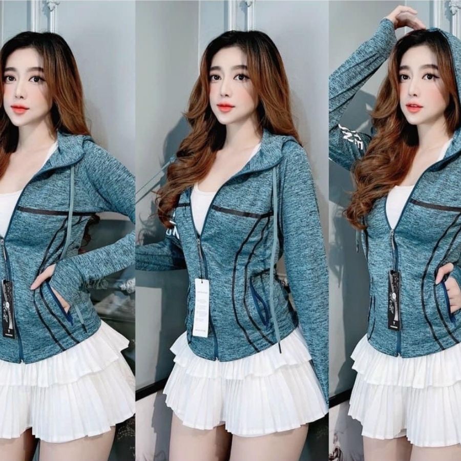 Áo khoác nữ form rộng ESHOP có mũ bigsize đẹp Áo khoát nữ chống nắng thun lạnh cotton dày rẻ AK01