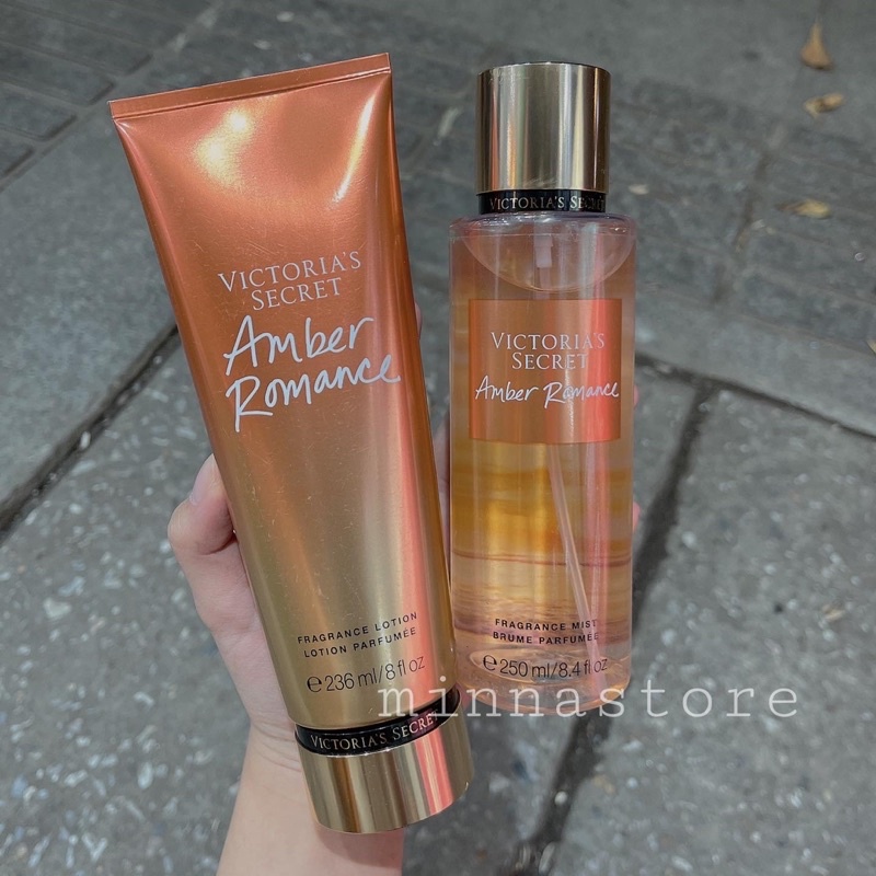Victoria Secret Amber Romance Body Mist và Dưỡng Thể Body Lotion