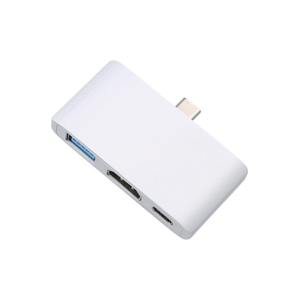 Bộ HUB tiếp hợp 3 trong 1 đa cổng kết nối Type-C với HD/USB3.1 4K UHD truyền dữ liệu nhanh cho máy chiếu/USB/điện thoại