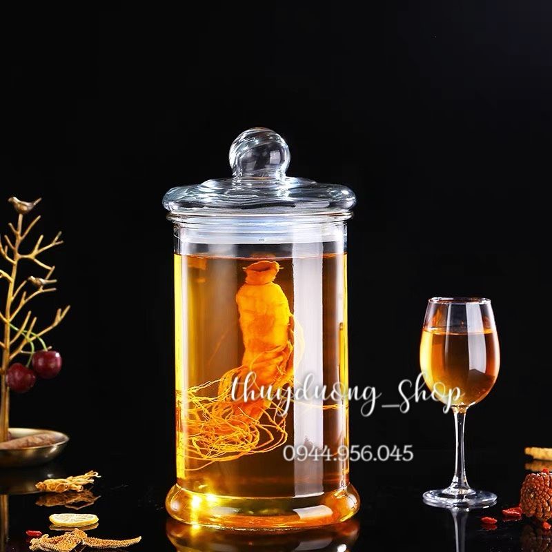Bình thủy tinh ngâm rượu dáng trụ / Bình thủy tinh muối dưa cà loại 3l/6lit