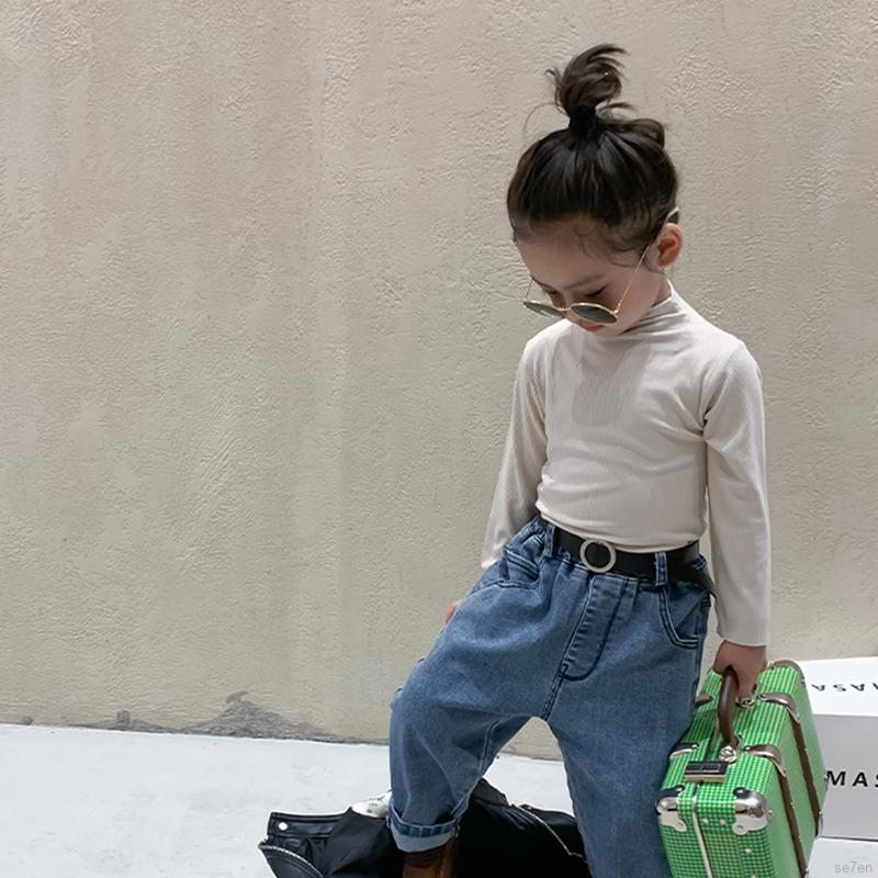 Áo thun top cổ cao thời trang xuân thu kiểu Hàn Quốc cho bé từ 2 đến 7 tuổi