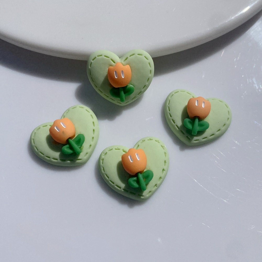 Phụ Kiện Trang Trí Hình Hoa Tulip Bằng Nhựa DIY Dành Cho Trang Trí Điện Thoại/ Giày Dép