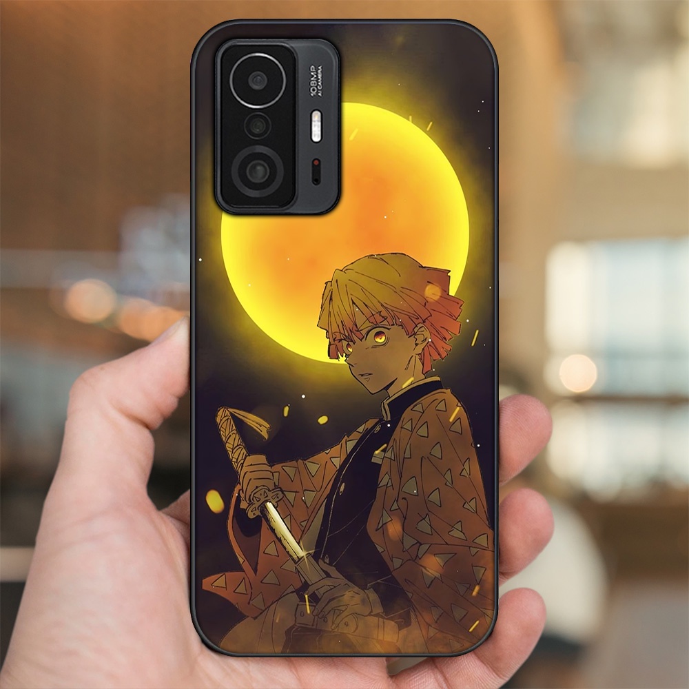 Ốp lưng Xiaomi 11T viền đen in hình Zenitsu Kimetsu no Yaiba