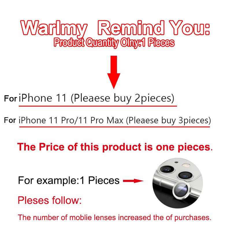 Miếng dán bảo vệ camera chống xước cho iPhone 11 Pro Max