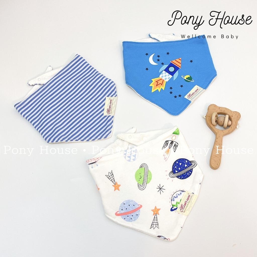 Set 3 Yếm Momcare - Yếm Tam Giác Quàng Cổ Cotton Nỉ Dày Dặn Cho Bé Từ Sơ Sinh đến 4 tuổi