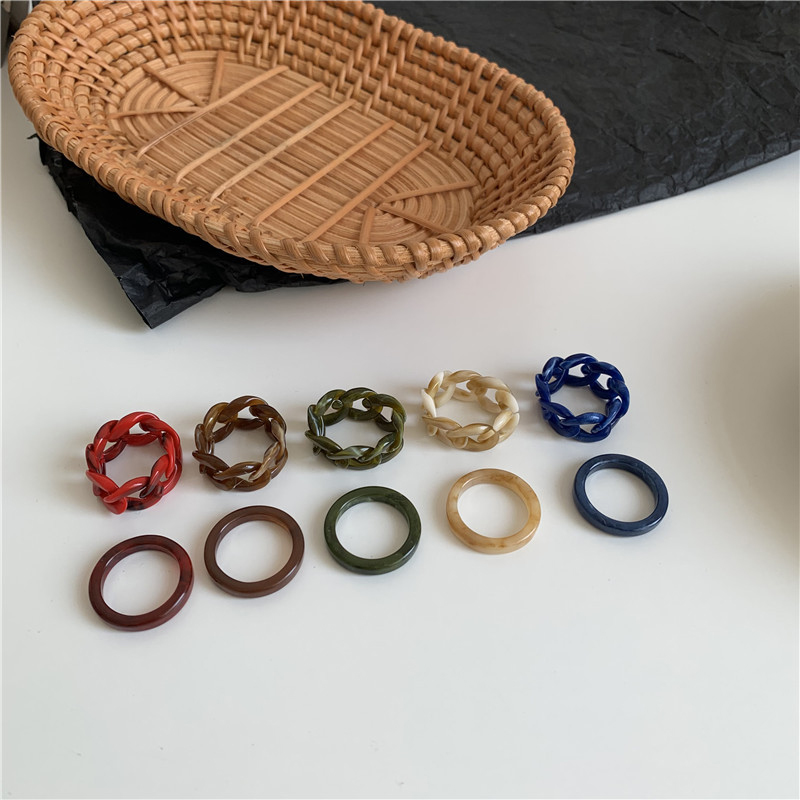 Set 2 Nhẫn Đính Đá Phong Cách Vintage Dành Cho Nữ