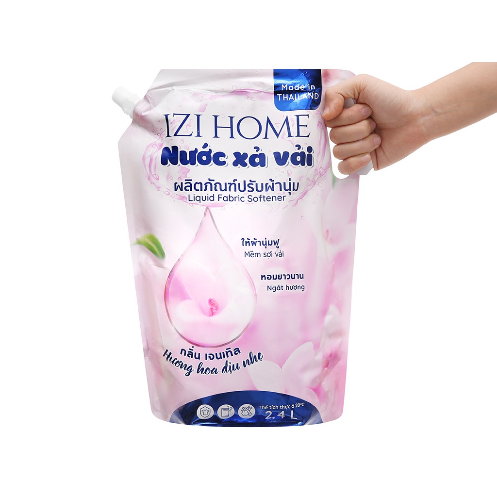 Nước xả vải IZI HOME hương hoa dịu nhẹ túi 2.4 lít -BH 01