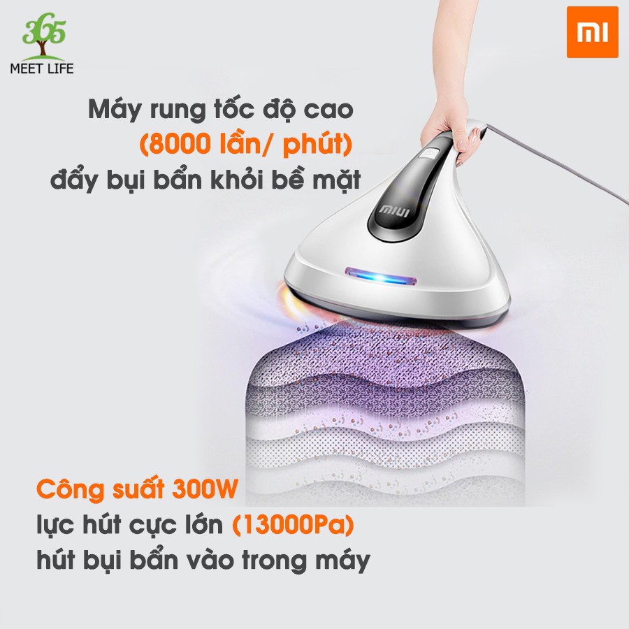 Máy hút bụi đệm giường, máy hút bụi chăn nệm Miui diệt khuẩn bằng tia UV, khử trùng chuyên nghiệp với lực hút cực khỏe