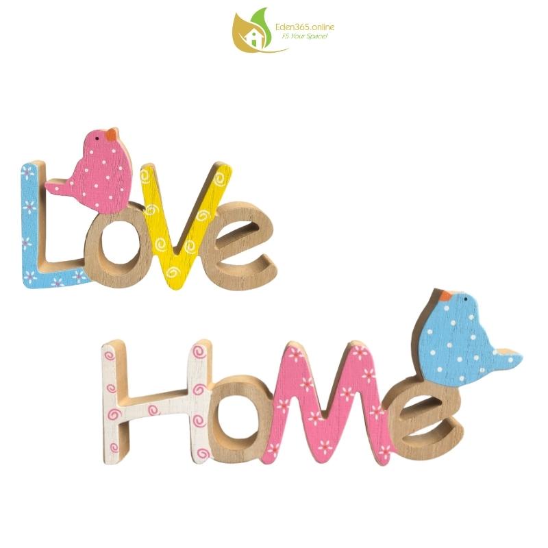 Chữ gỗ trang trí, chữ Love, Home bằng gỗ tự nhiên cao cấp, decor bàn làm việc, trang trí văn phòng đ