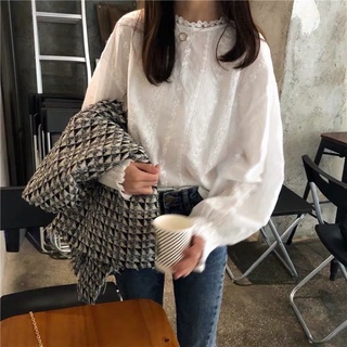 Sơ Mi Cổ Ren Hàn Quốc Tiểu Thư Dễ Phối Đồ