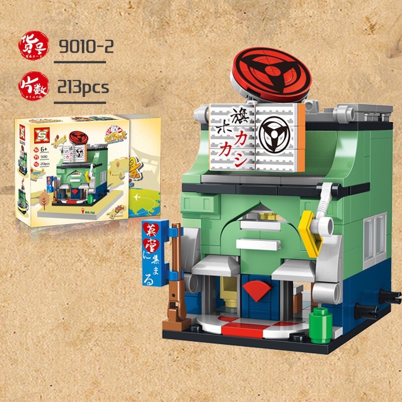 Lego lắp ráp Naruto, gara, Kakashi và Sasuke