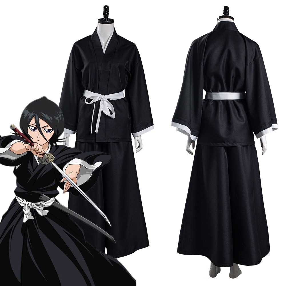 In Stock Anime Bleach Kuchiki Rukia Cosplay Costume Nhật Kimono tiền trả Halloween Cảnival Suite