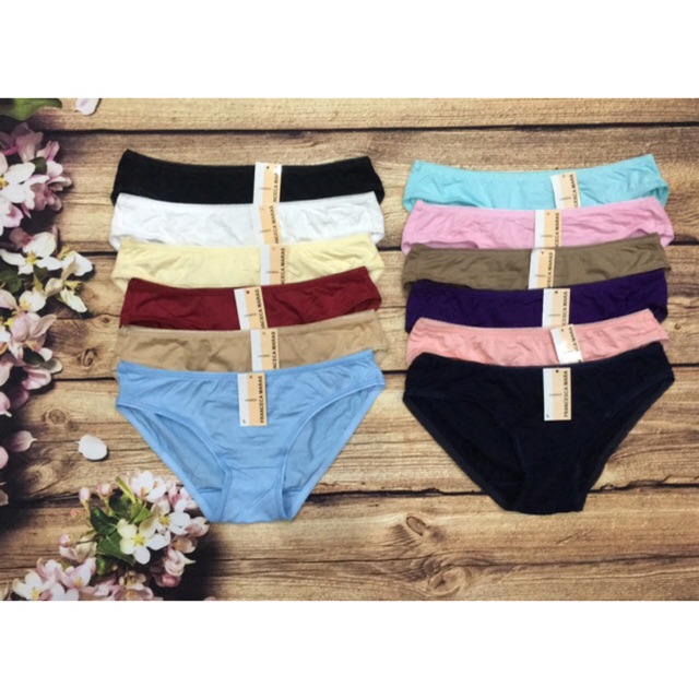 Combo 5 quần lót nữ cotton lụa trơn Mara 616
