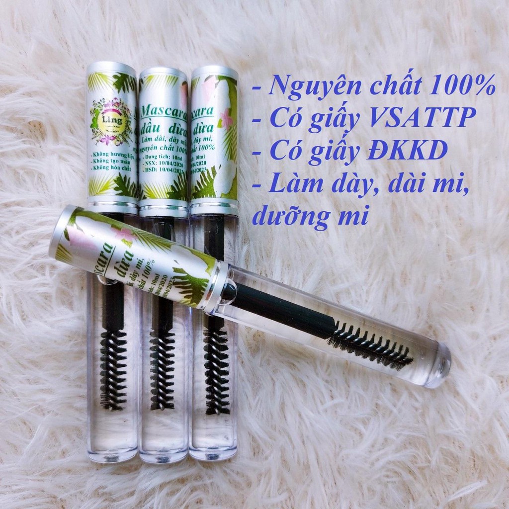 Combo 10 Chuốt mi dầu dừa dưỡng mi cong (macara dầu dừa) nguyên chất 100%