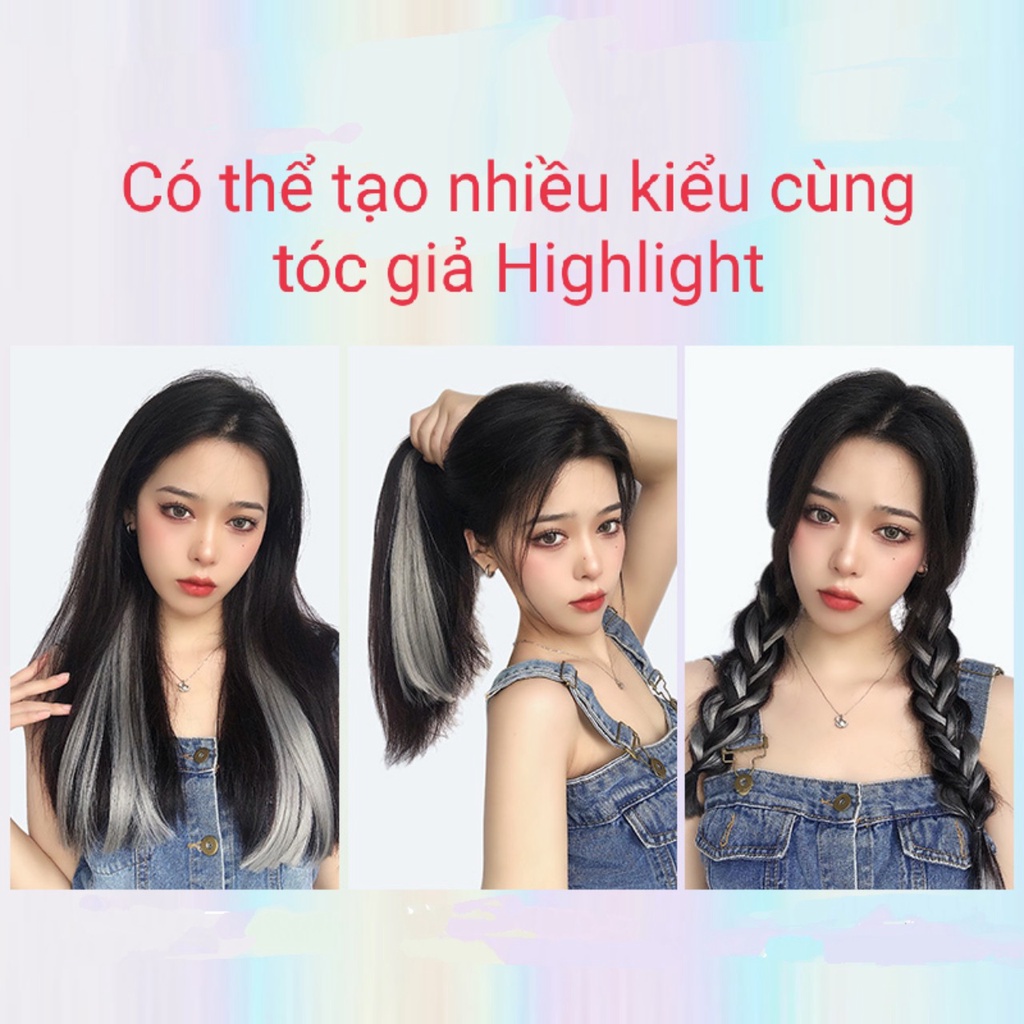 Tóc giả kẹp COVADA highlight đẹp nhiều màu phong cách cao cấp TG19