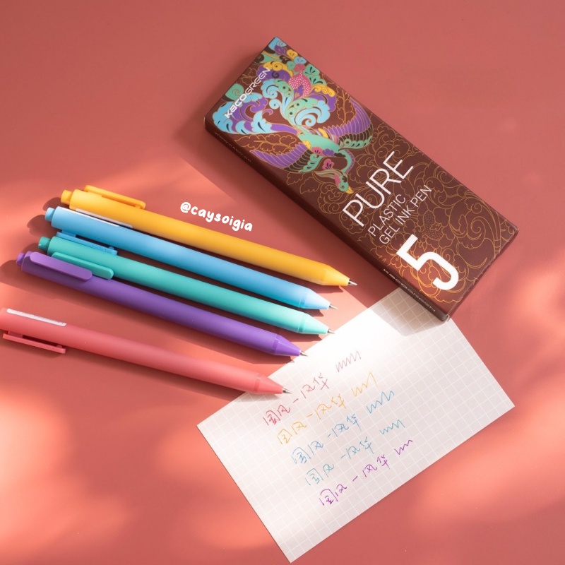 S82 - Bút mực gel Kaco ngòi 0.5mm màu vintage cổ điển macaron pastel viết bài xinh xắn - Cây Sồi Già