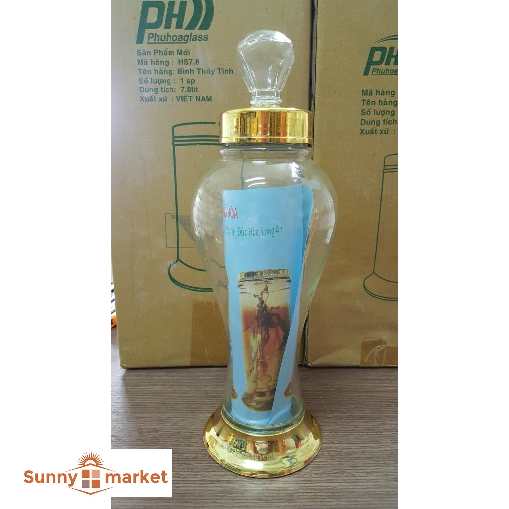Bình thuỷ tinh ngâm sâm Phú Hòa dung tích 2 lít không van