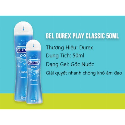 Mua 2 Gel bôi trơn Durex Play Classic 50ml TẶNG Bcs Durex iNViSiBLE , Bộ Đôi Hoàn Hảo Cho Nam và Nữ
