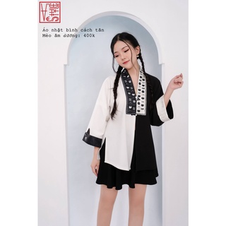Áo Nhật Bình cách tân Mèo Âm dương