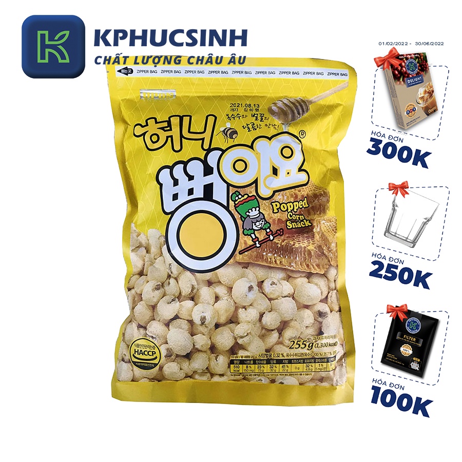 Bỏng ngô hàn quốc vị mật ong 255g KPHUCSINH - Hàng Chính Hãng