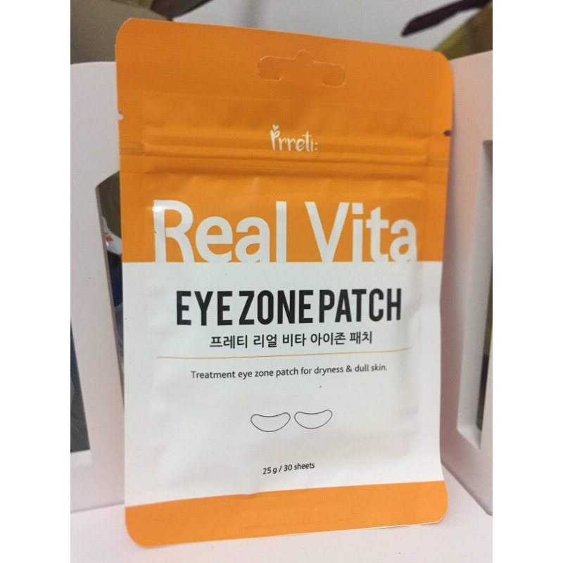 Mặt nạ giảm thâm sáng da vùng mắt Prreti Real Vita Eyezone Patch 30 miếng (Bill Hàn)