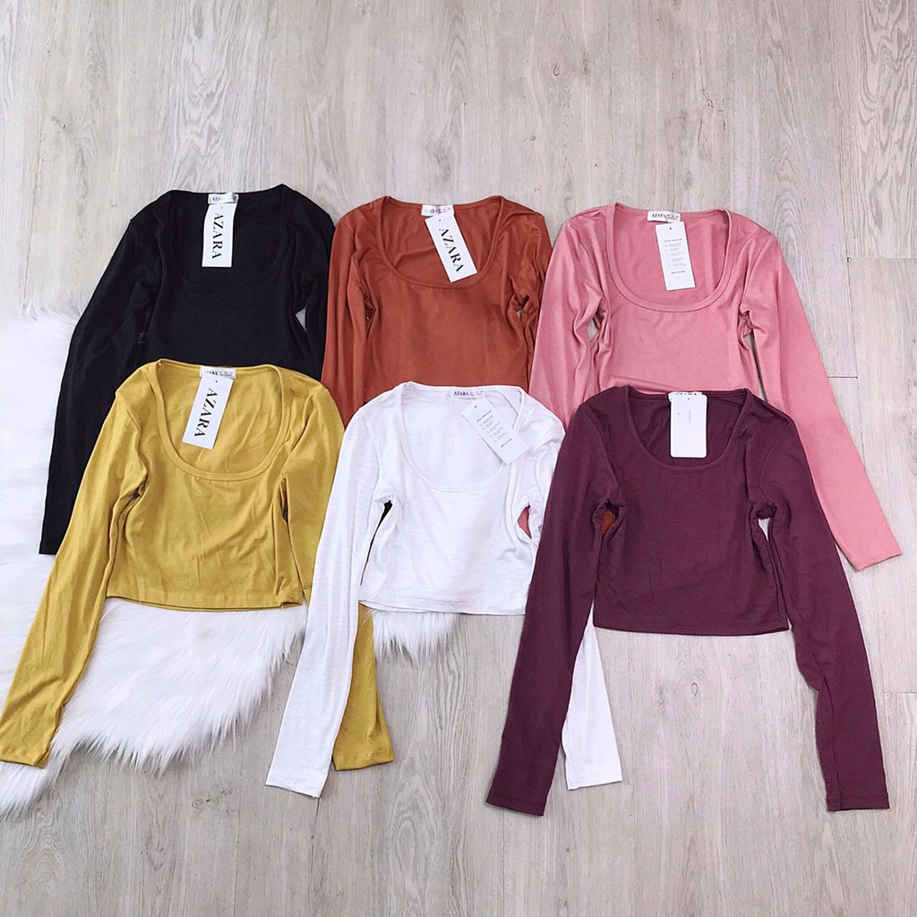 ÁO CROPTOP  CỔ VUÔNG BODY TAY DÀI  MS:Z03
