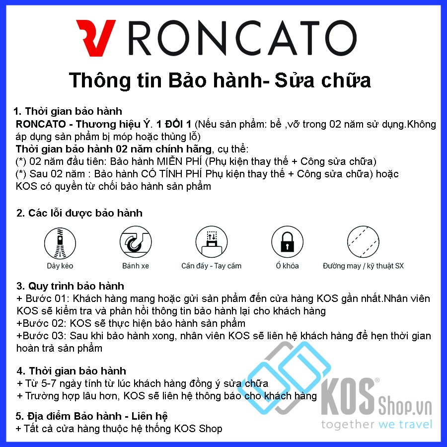 [Mã MABRGMV4 giảm 15% đơn 99k tối đa 30k] Vali Roncato Link 7 tấc (30 inch)