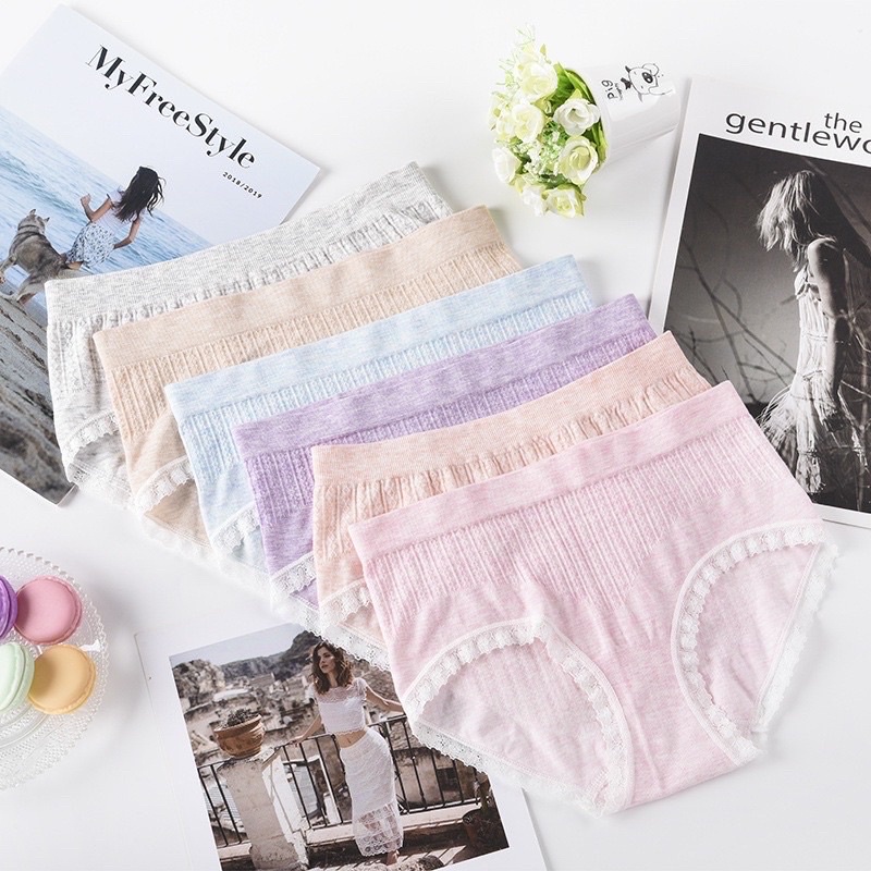 Hộp 5 Quần Lót Mujji Nữ Kháng Khuẩn Màu Muối Tiêu.